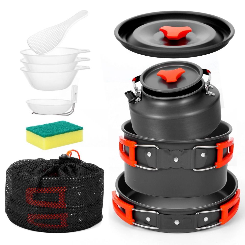Camping Cooking Set Non Stick - Peralatan Masak Camping dari Paduan Aluminium