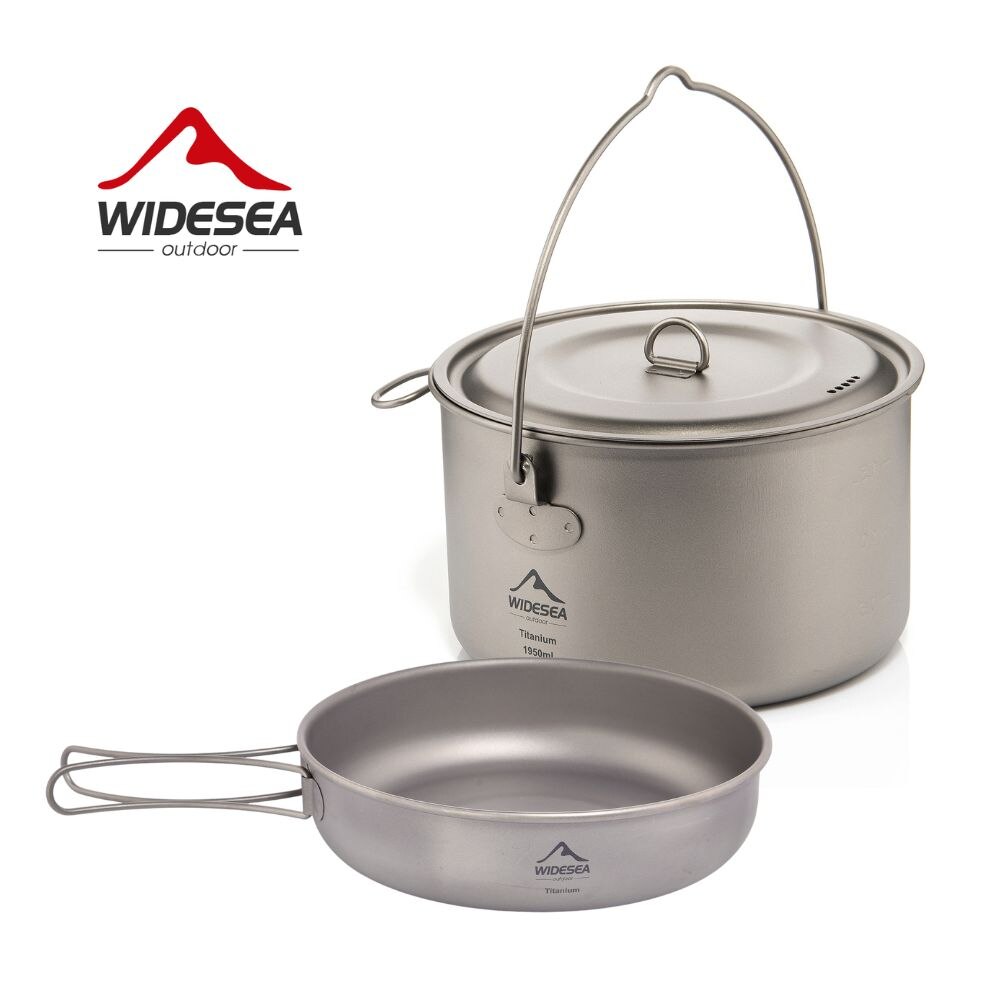 Mess Kit Titanium - Layar Lebar peralatan makan berkemah Titanium