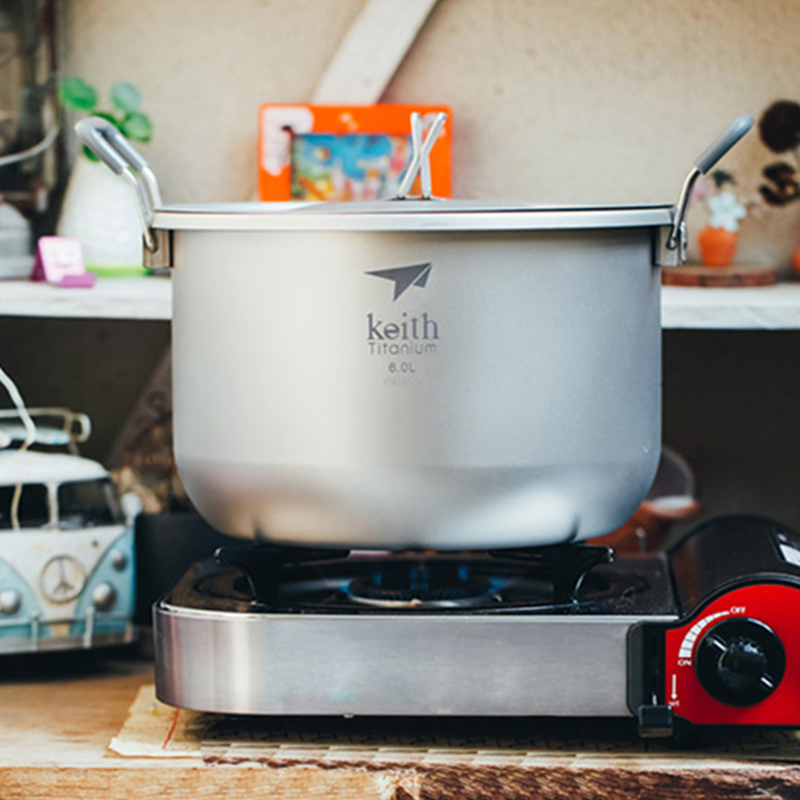 Mess Kit Titanium - Keith Set alat masak berkemah 6l,
