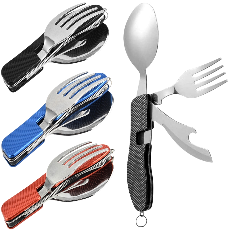 Camping Cooking Set Stainless Steel - Set Peralatan Berkemah Lipat 4 Dalam