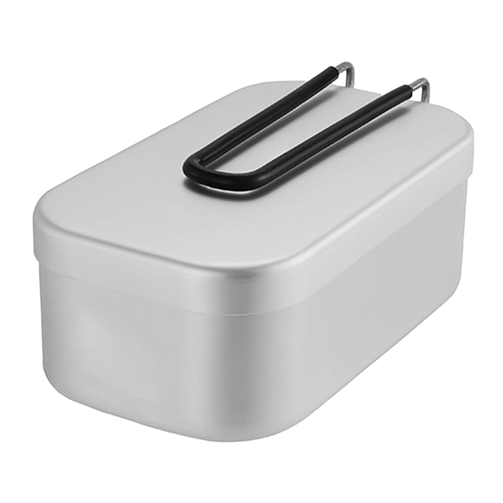 Camping Cooking Box Set - Kotak makan siang aluminium 800ML, peralatan