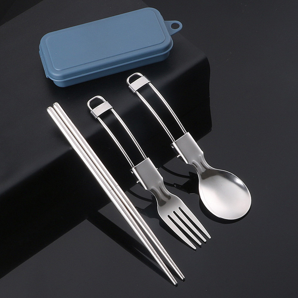 Camping Cooking Set Stainless Steel - Peralatan makan piknik, peralatan berkemah, Penyimpanan