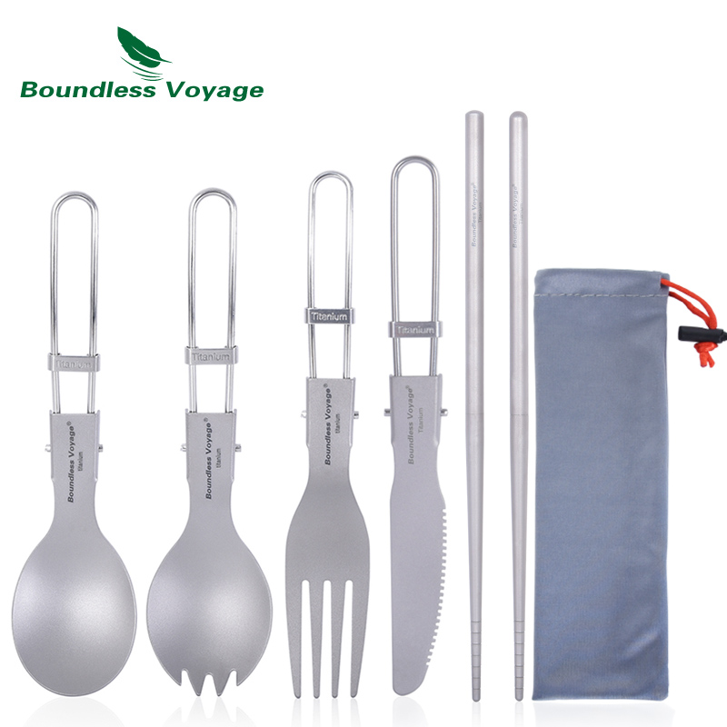Camping Cooking Set Stainless Steel - Peralatan Makan Berkemah Titanium Voyage Tanpa
