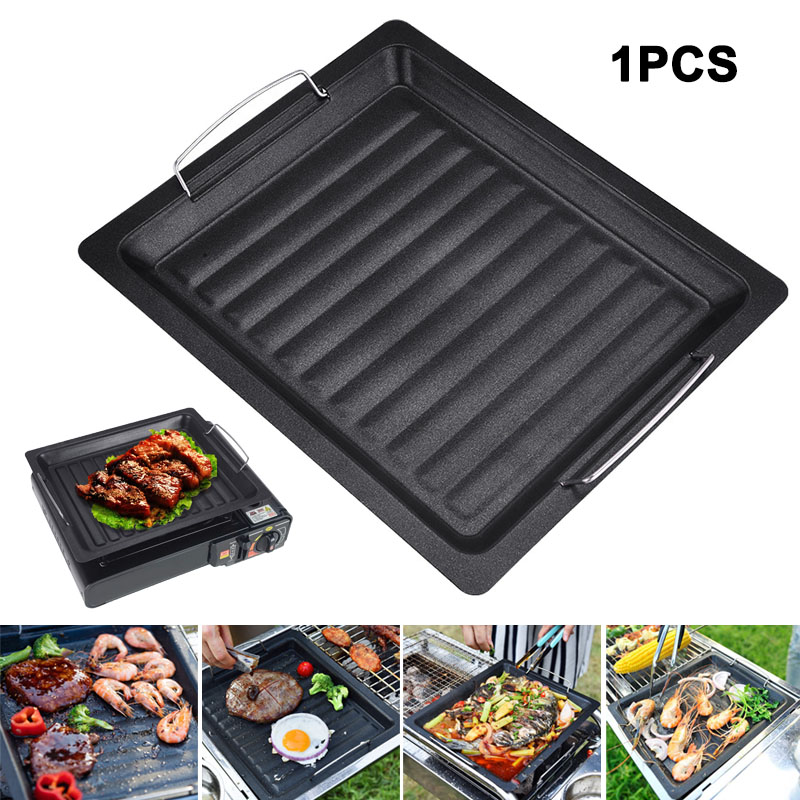Camping Cooking Set Non Stick - Panci Panggangan Persegi Tebal untuk Luar