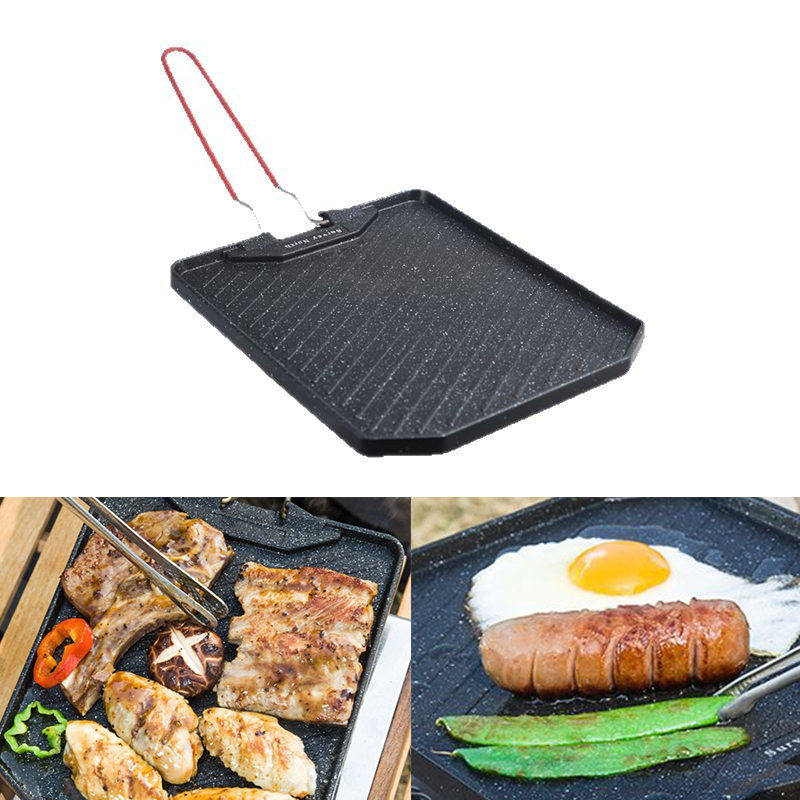 Camping Cooking Set Non Stick - Wajan Barbekyu Berkemah Luar Ruangan Wajan