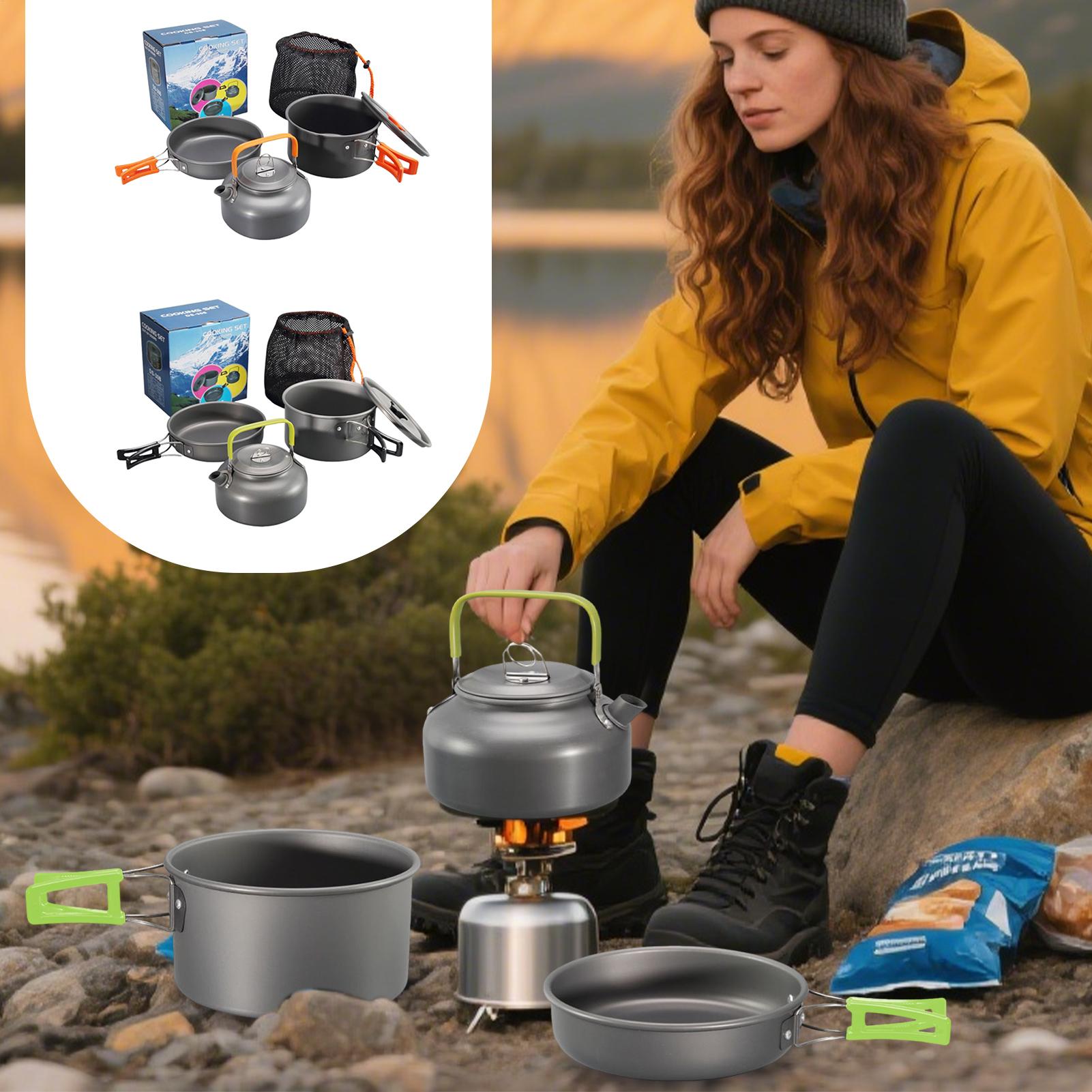 Camping Cooking Set Non Stick - Peralatan Masak Camping Set Panci Masak