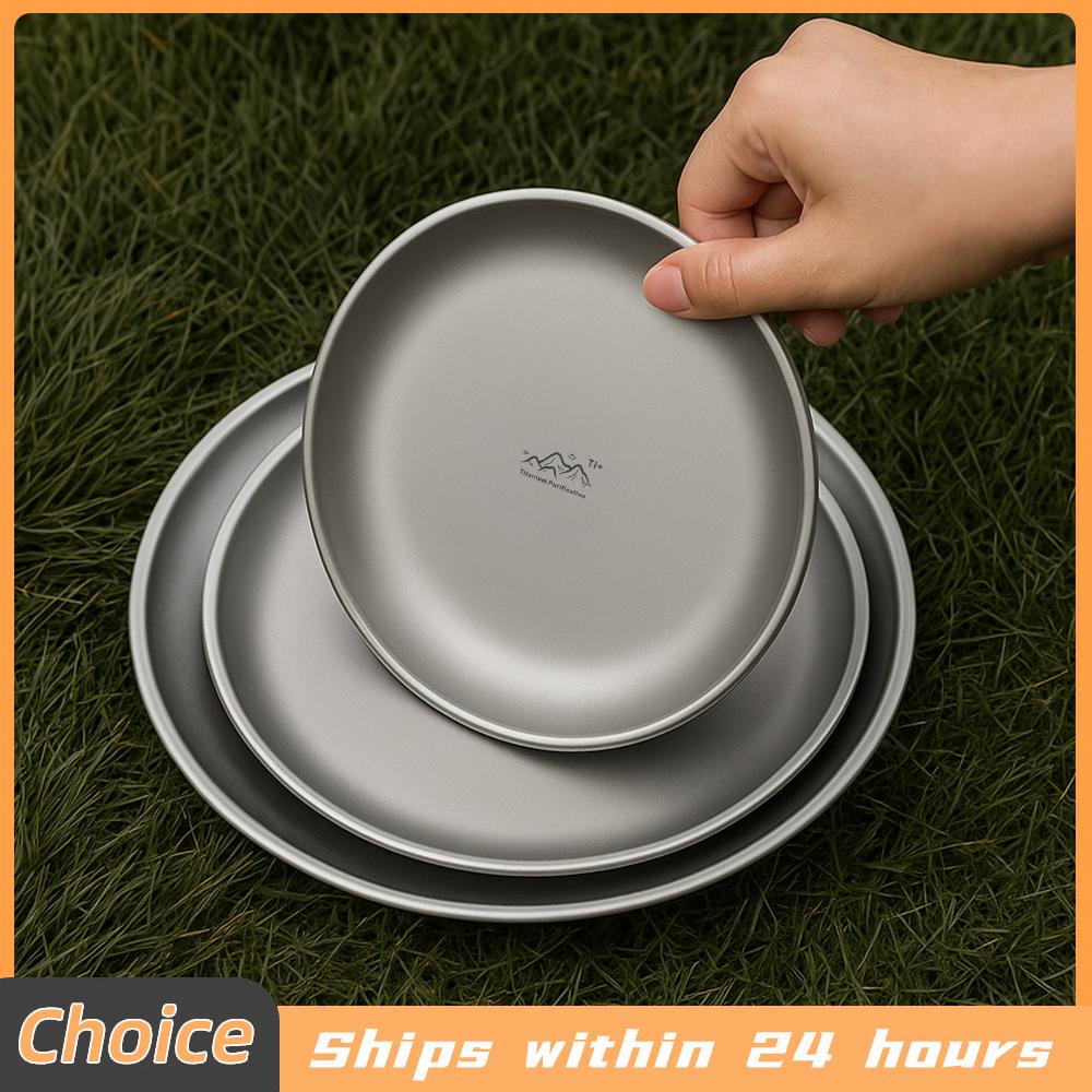 Mess Kit Titanium - Piring Baja Tahan Karat Titanium Portabel