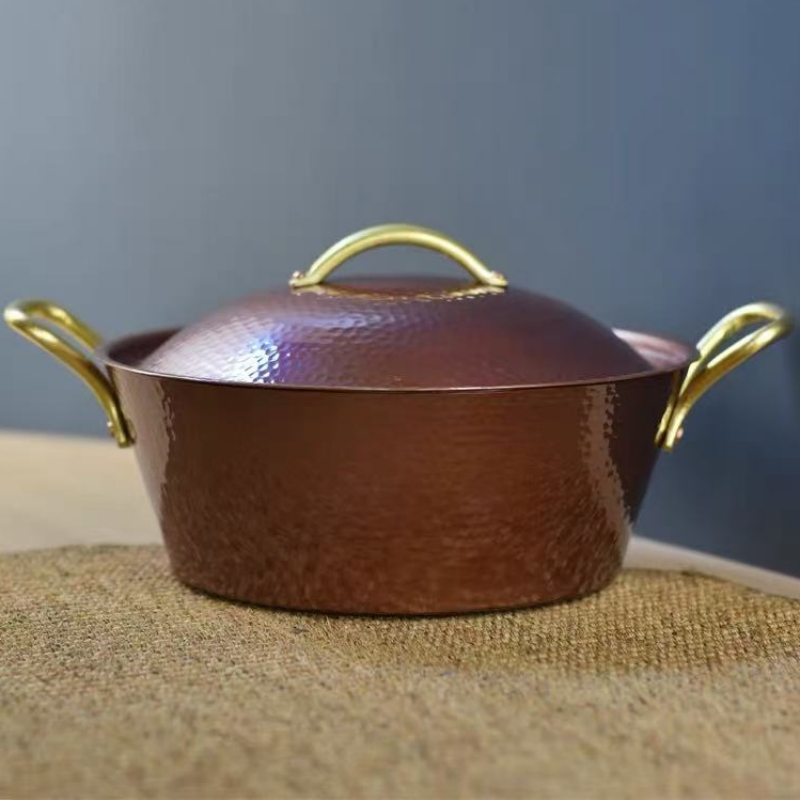 Camping Cooking Pot With Lid - Panci Tembaga Vintage Buatan Tangan, Panci