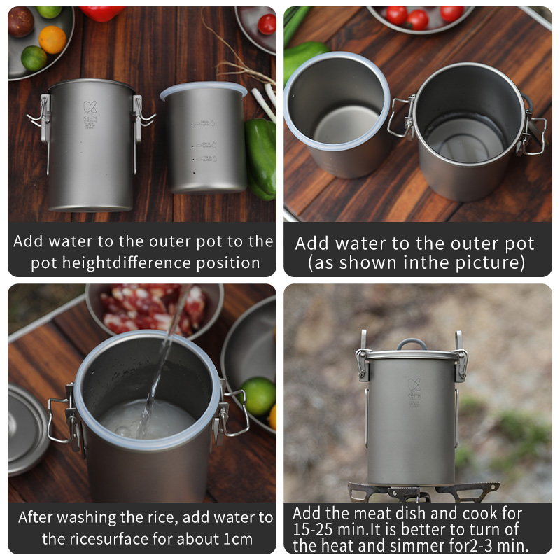 KEITH Panci Nasi Titanium Murn - Camping Cooking Accessories ulasan dan harga