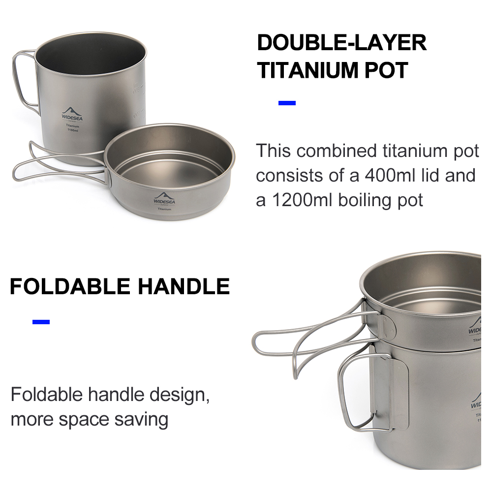 Widesea Panci Berkemah Titaniu - Camping Cooking Set Stainless Steel ulasan dan harga