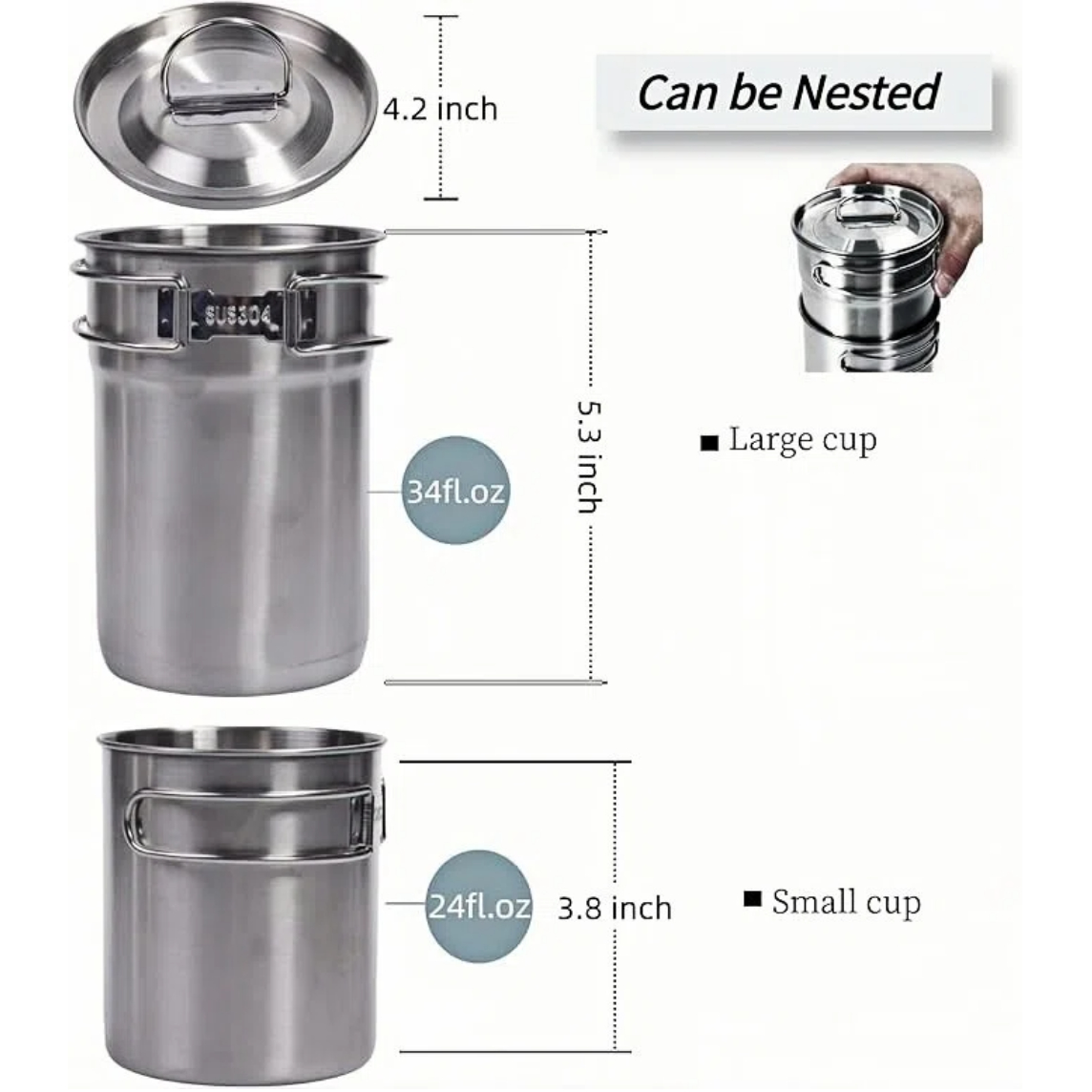 Cangkir Lipat untuk Berkemah,  - Camping Cooking Set Stainless Steel ulasan dan harga