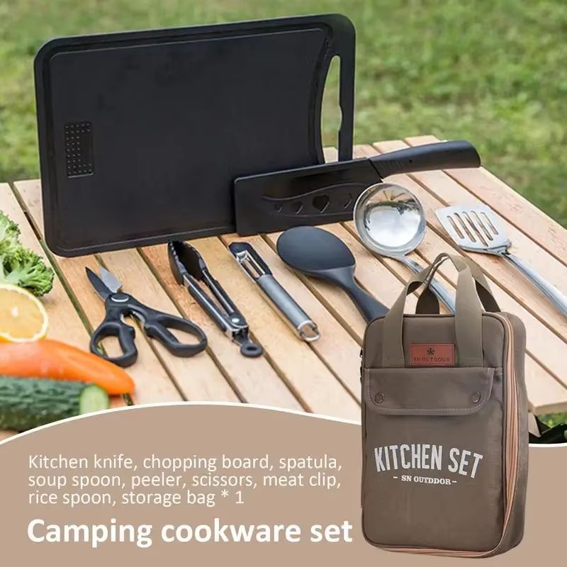 8 Buah Set Peralatan Masak Dap - Camping Cooking Set Stainless Steel ulasan dan harga