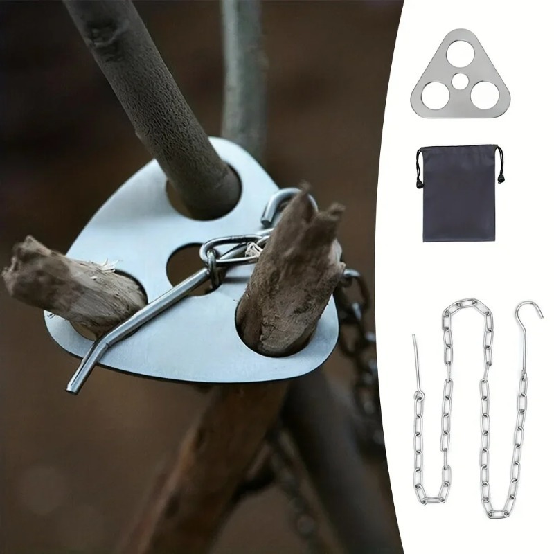Rak Gantung Tripod BBQ Outdoor - Camping Hanging Cooking Pot ulasan dan harga