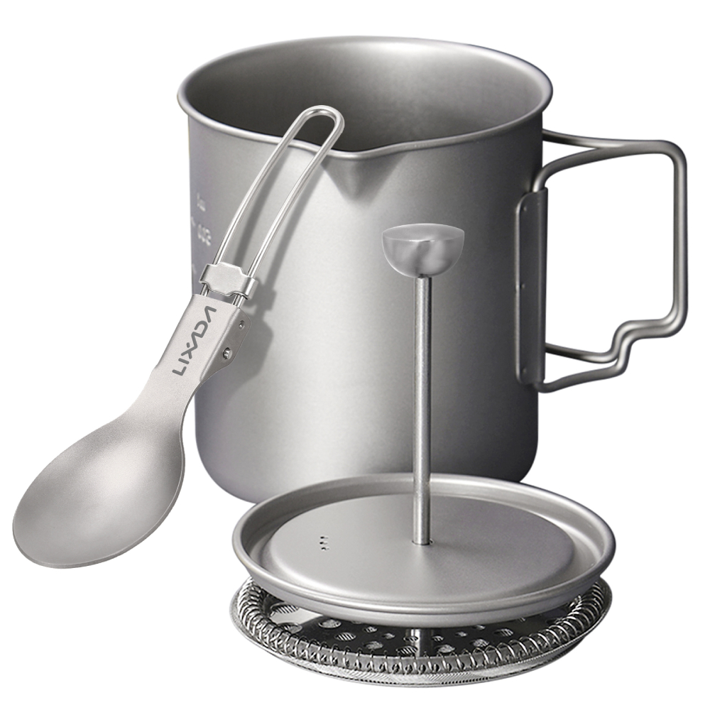 Lixada cangkir kopi Titanium 7 - Camping Cooking Set Stainless Steel ulasan dan harga