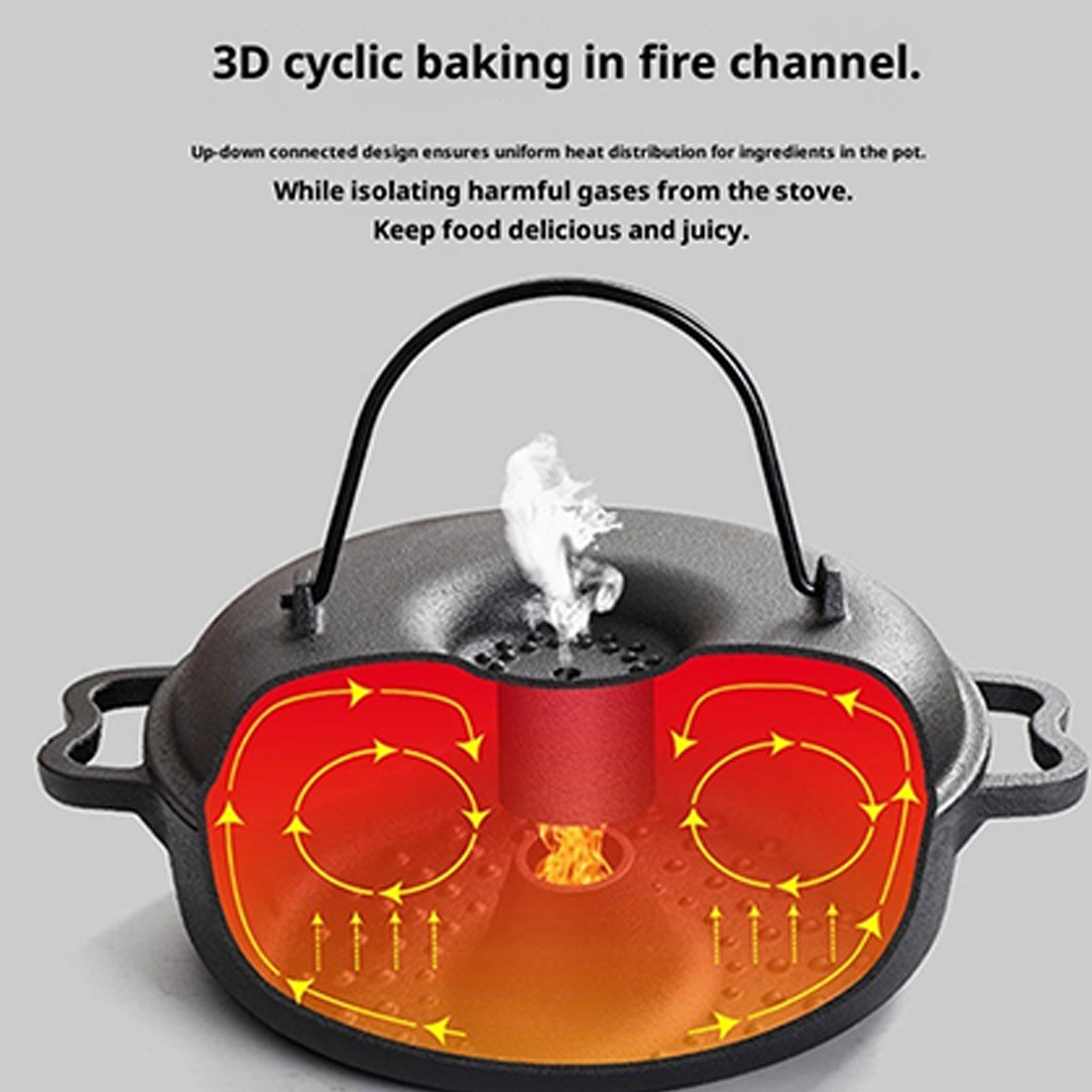 Panci Besi Cor untuk Memasak,  - Camping Cooking Pot With Lid ulasan dan harga