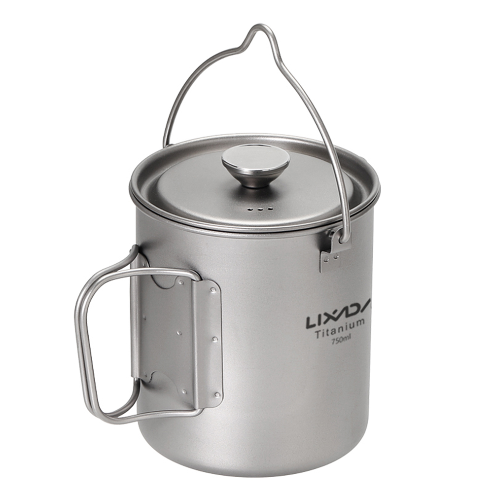 Cangkir Kopi Titanium Lixada 7 - Camping Cooking Pot With Lid ulasan dan harga