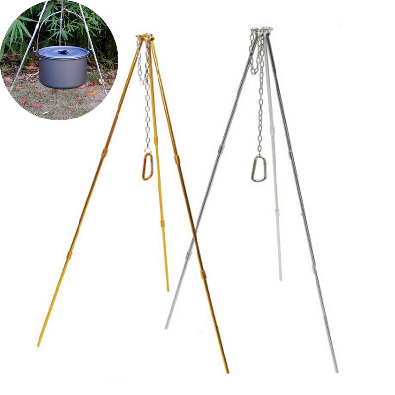 Tripod berkemah luar ruangan,  - Camping Hanging Cooking Pot ulasan dan harga