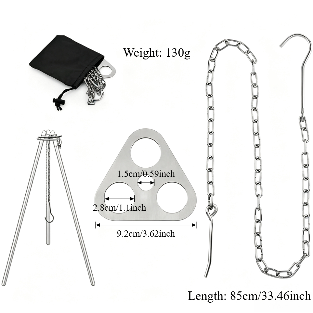 Tripod Camping yang Dapat Dise - Camping Hanging Cooking Pot ulasan dan harga