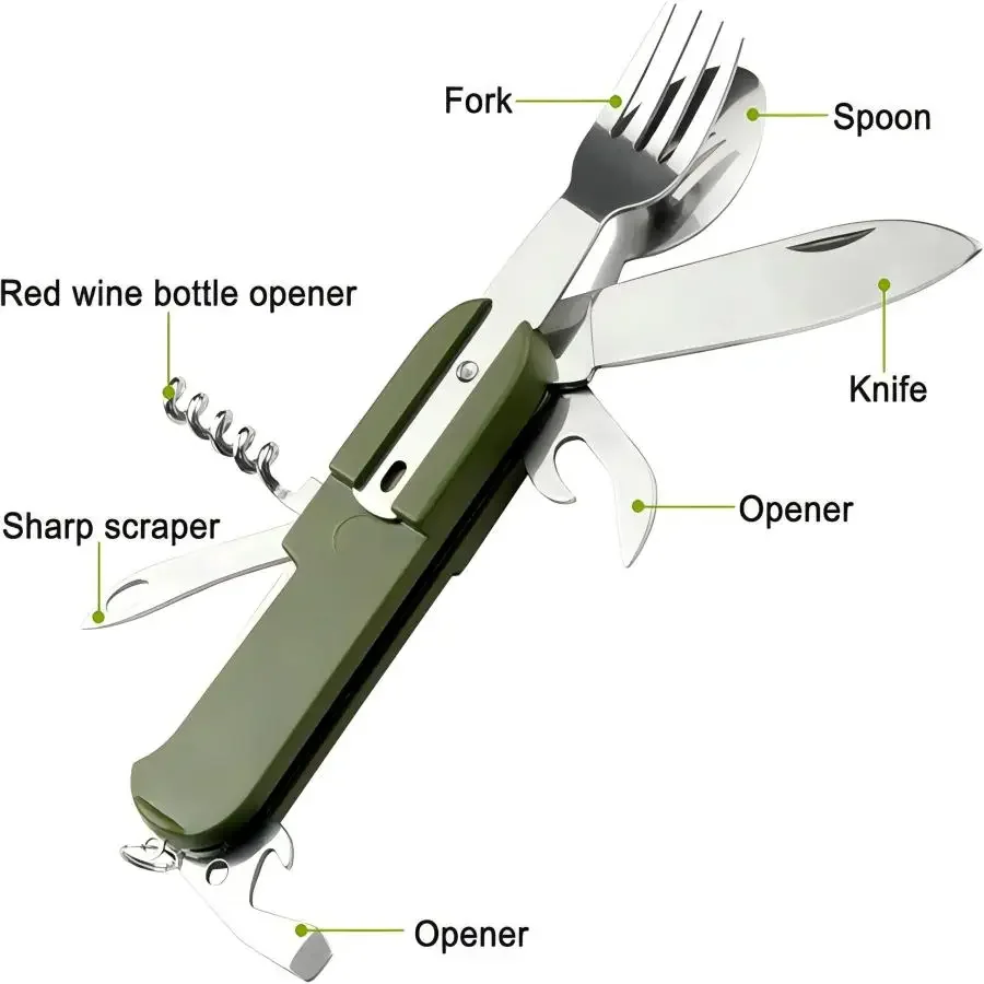 Peralatan Berkemah 5-in-1 Set  - Camping Cooking Set Stainless Steel ulasan dan harga