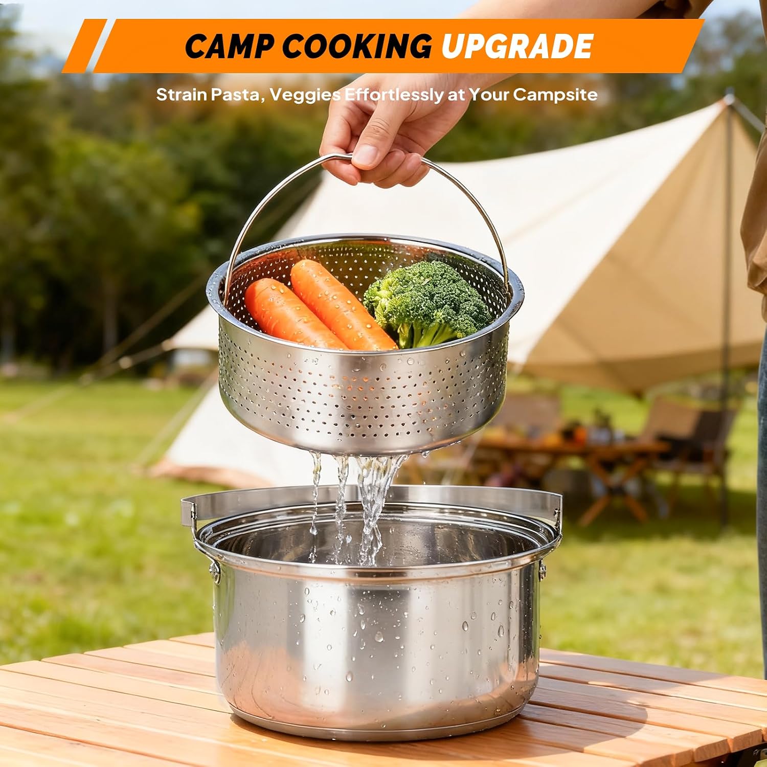 6pcs Set Peralatan Masak, Panc - Camping Cooking Set Non Stick ulasan dan harga