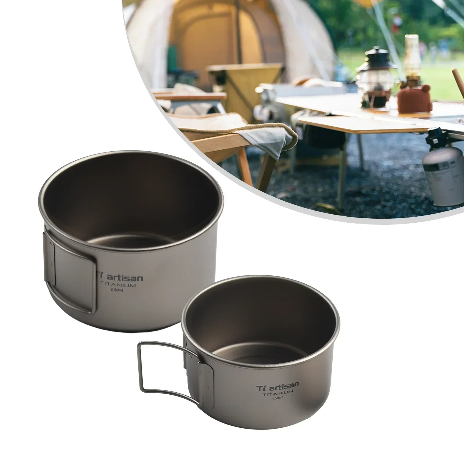 Mangkuk Titanium dengan pegang - Camping Cooking Pot With Lid ulasan dan harga