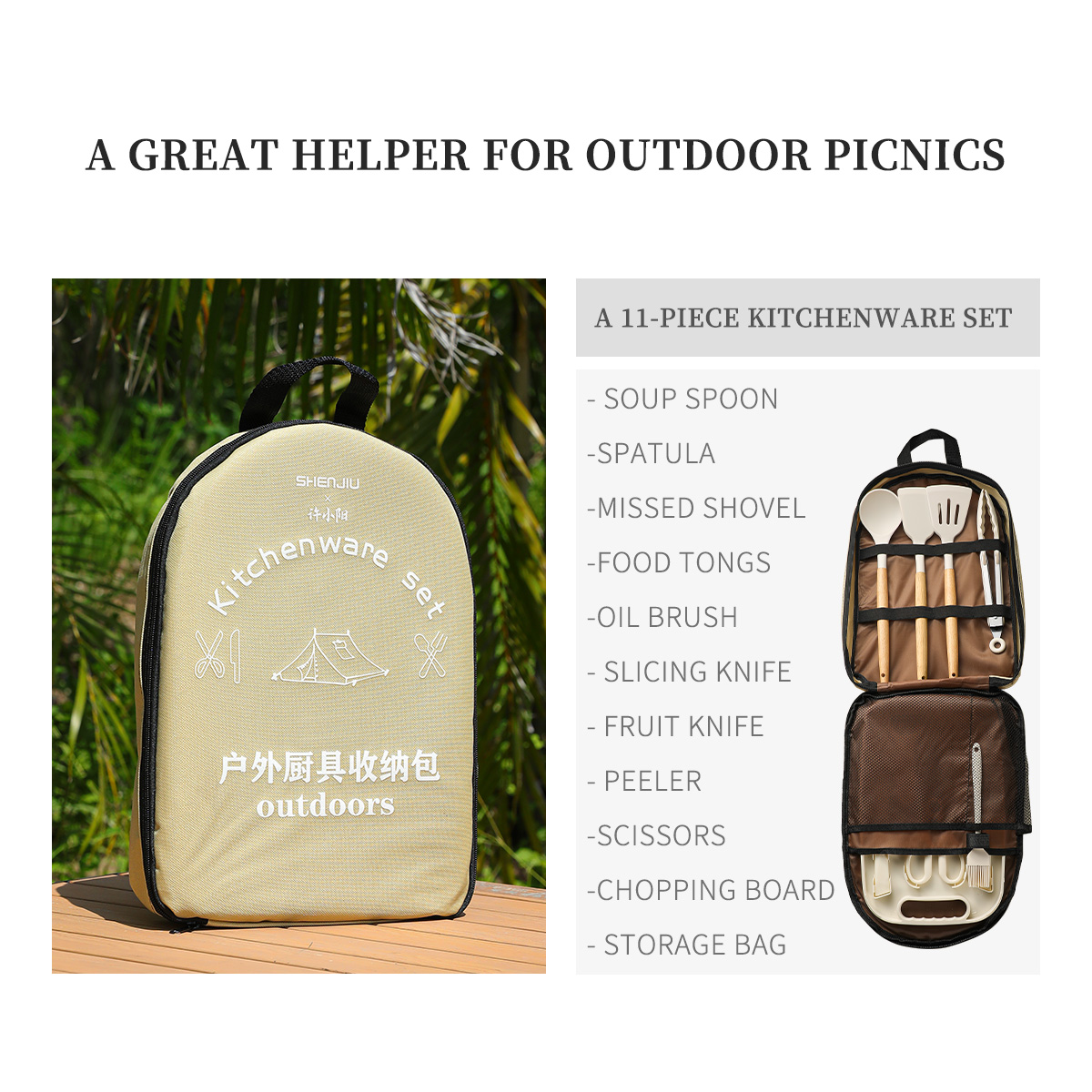 Set Piknik Portabel Pisau Pera - Camping Cooking Set Stainless Steel ulasan dan harga