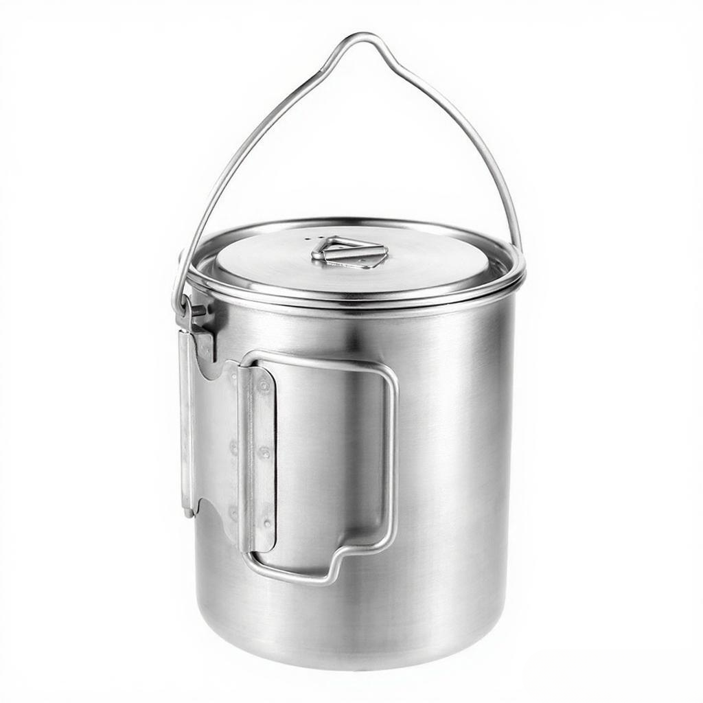 Pot Baja Tahan Karat 750Ml Can - Camping Cooking Pot With Lid ulasan dan harga