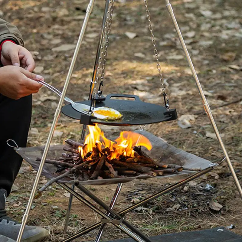 Tripod Api Unggun Aluminium un - Camping Hanging Cooking Pot ulasan dan harga