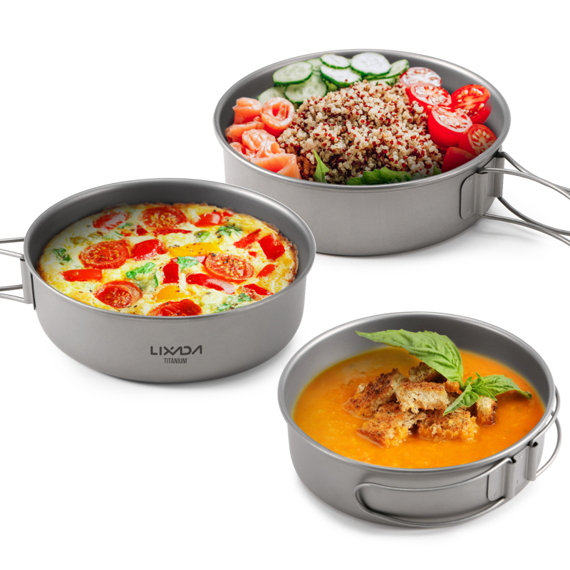 Lixada mangkuk Titanium sangat - Mess Kit Titanium ulasan dan harga