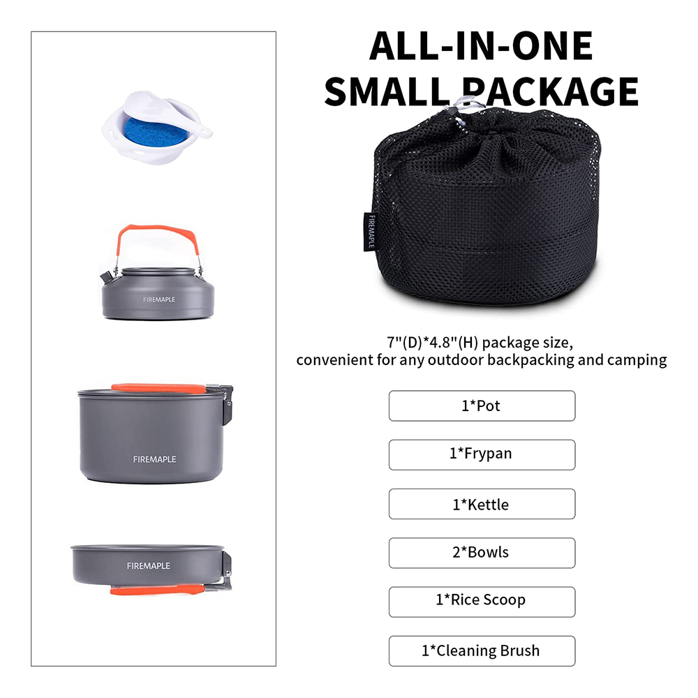 Api Maple Piknik Panci Panci S - Camping Cooking Box Set ulasan dan harga
