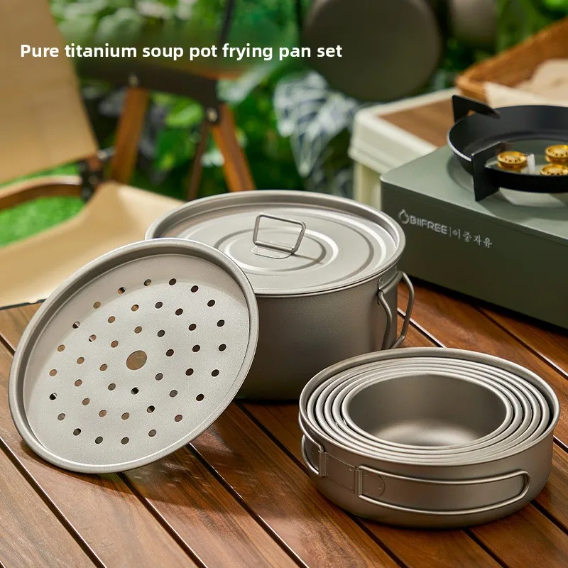 Set Panci Luar Ruangan Titaniu - Mess Kit Titanium ulasan dan harga